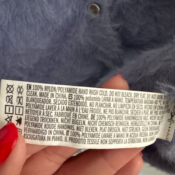 FOREVER 21 Y2K PURPLE FUZZY CROP CARDIGAN SZ S - Picture 3 of 3